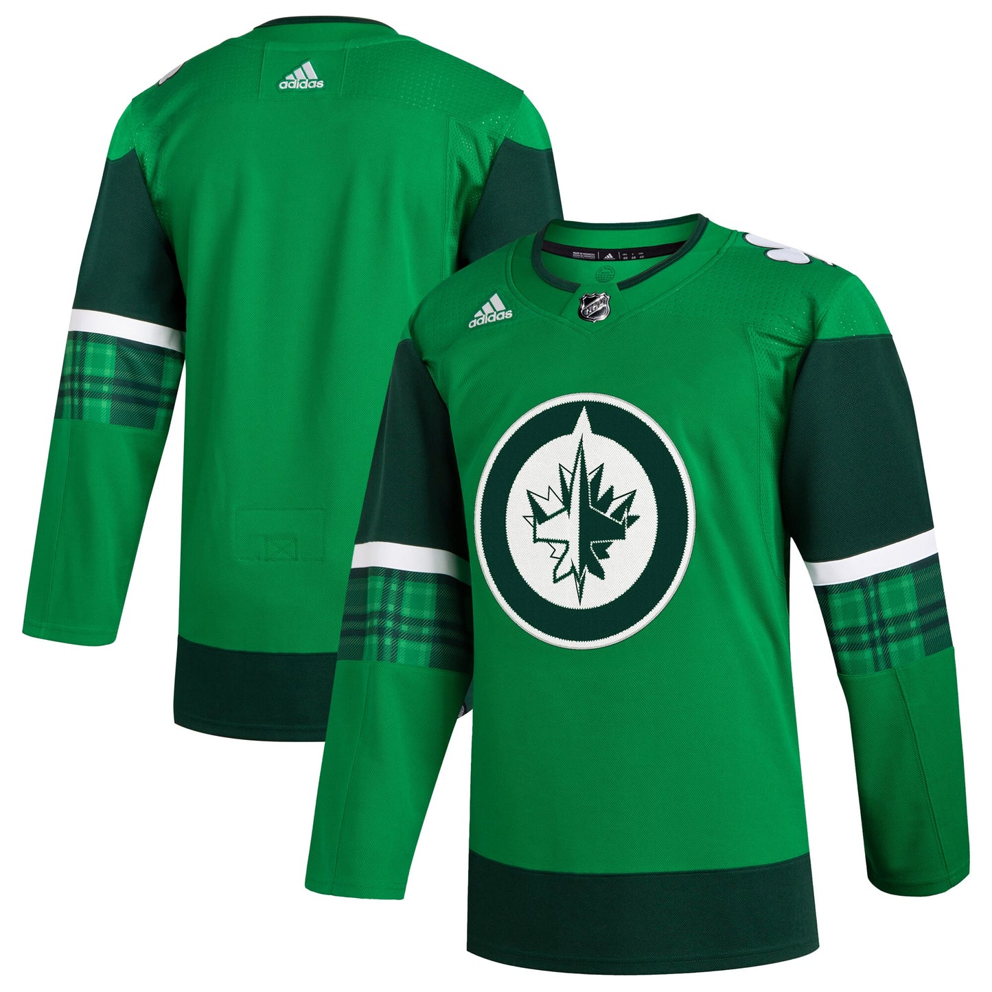 Winnipeg Jets adidas 2023 St. Patrick's Day Primegreen Authentic Jersey - Kelly Green
