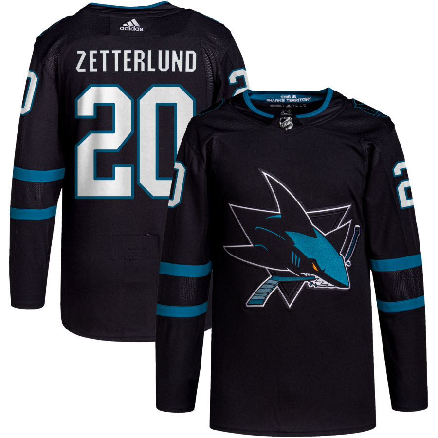 Fabian Zetterlund San Jose Sharks adidas Alternate Primegreen Authentic Pro Jersey - Black