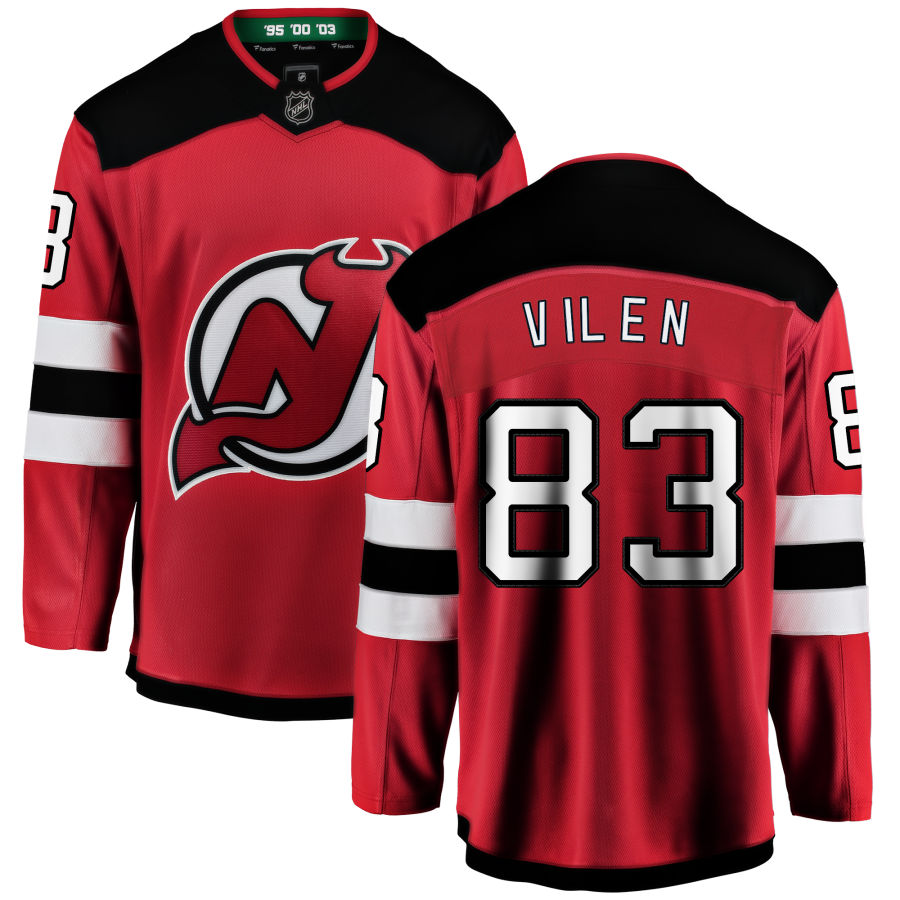 Topias Vilen New Jersey Devils Fanatics Branded Home Breakaway Jersey - Red