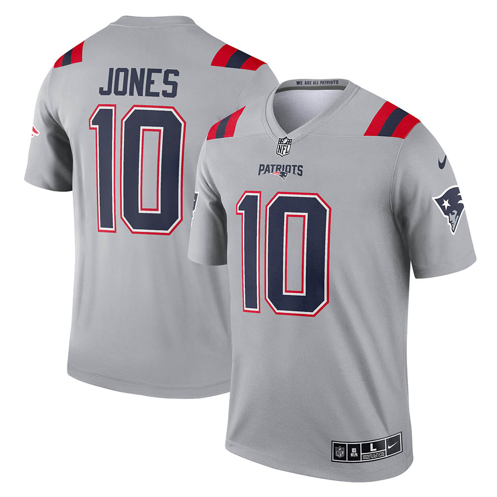 Men's New England Patriots Mac Jones Inverted Legend Jersey Gray